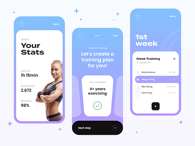 Sports App - Mobile Design Concept 2021 2021 design 2021 trend alphadesign app app design app trends apps clean design designs illustration julius branding logo mobile modern trend design trendy ui ux