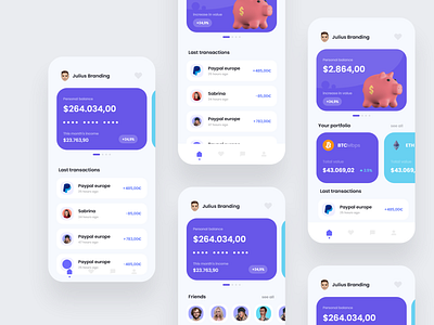 Modern Banking App Design Concept 2021 2021 design 2021 trend 2022 alphadesign clean design design trends designs easy illustration julius branding logo modern money shiny trend trends trendy ui