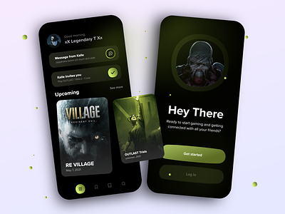 Gaming App - Mobile Design Concept 2021 2021 design 2021 trend alphadesign app clean design designs game gaming hype illustration logo mobile gaming re resident evil steam trends trendy ui