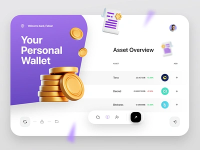 Crypto Wallet - Asset Overview 2021 2021 design 2021 trend 3d design clean crypto december design designs first frost glass graphic design illustration juliusbranding logo modern motion graphics ui unlikeothers