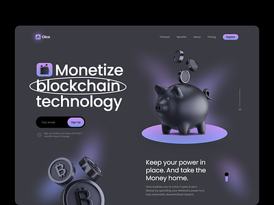 Oico - Blockchain Landing Page Design