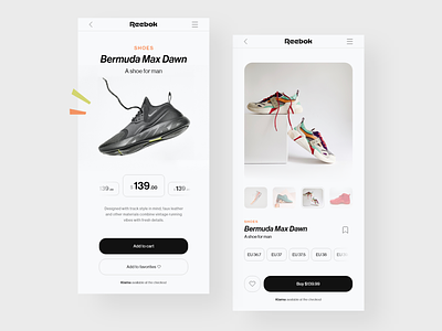 Reebok - Shopping App Design