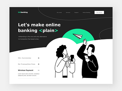 Unibanking - Hero Section Design