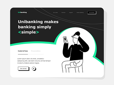 Unibanking - Slider Concept Design 3d animation banking branding clean design designs graphic design hero illustration landingpage logo motion graphics slider ui unlikeothers web website