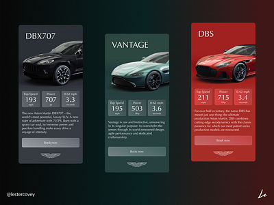 Aston Martin Rental car design graphic design rental ui