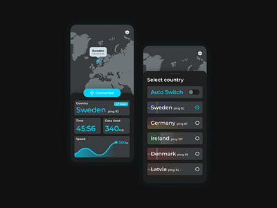 VPN App app concept concept graphic design ui vpn vpn app