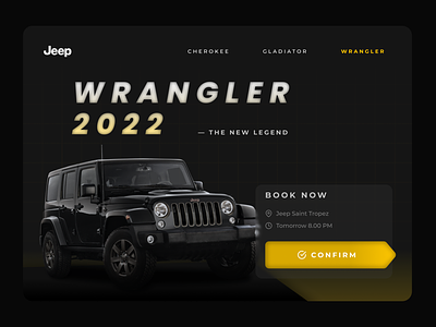 Jeep Showroom Website car dealership desktop ui jeep jeep wrangler website concept