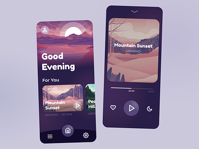 Meditations App app concept app ui meditations mobile app