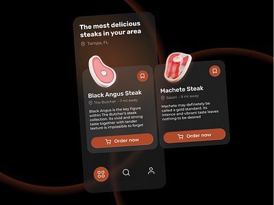 Restaurant Guide App app ui food mobile app restaurant steak
