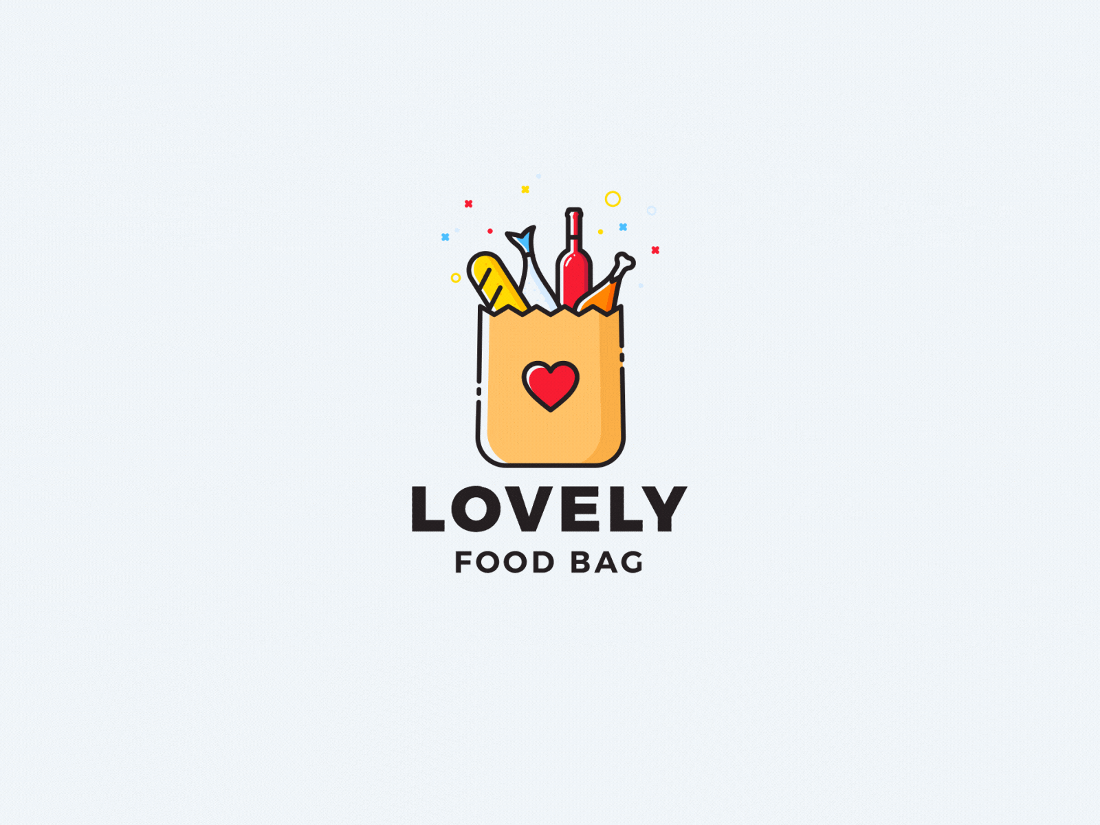 Lovely Food Bag Logo Animation after effects animation animation 2d animation after effects animation design handwritten logo logo logo animation logo animations motion graphics