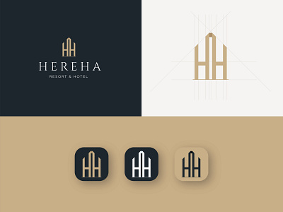 HEREHA Logo | Resort & Hotel | Logo Branding brand branding elegant h letter logo h logo hh logo hotel logo logodesign modern resort simple