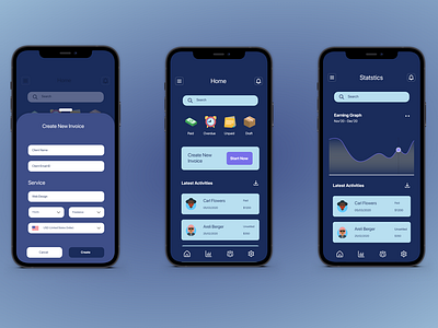 Quick Invoice App UI Design