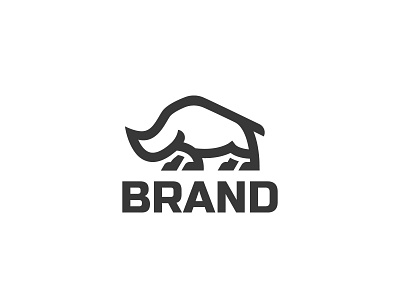 Rhino Logo animal animal logo brand branding design icon illustration logo logo design rhino simple typography