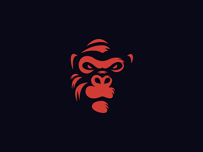 Red Gorilla animal brand branding design gorilla graphic design head identity illustration logo logo design simple