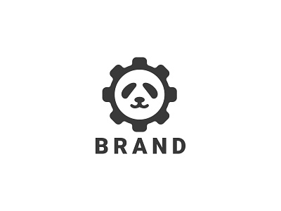 Panda Gear logo animal brand branding cute design gear graphic design identity illustration logo logo design panda