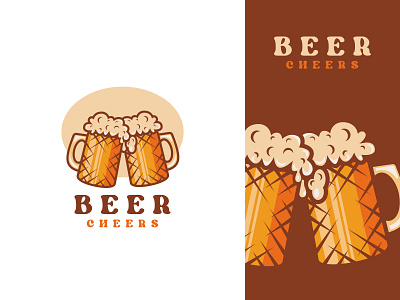 Cheers Beer Logo beer beer can brand branding cheer design graphic design illustration logo logo design ui vector