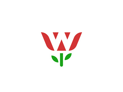 Letter W Rose Logo