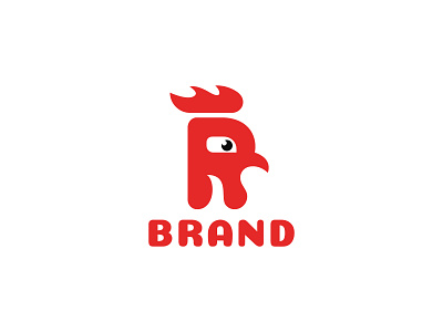 Letter R Rooster logo brand branding chicken design graphic design identity illustration lettering letters logo monogram red rooster