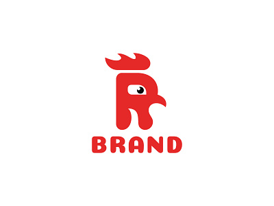 Letter R Rooster logo