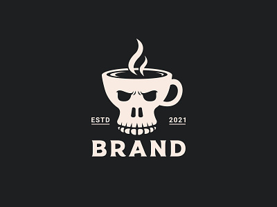 Skull Coffee logo branding coffee design graphic design illustration logo logo design skull vector