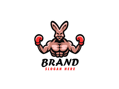 kangaroo boxer logo design animation brand branding design graphic design illustration logo logo design