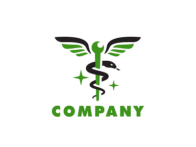 Aesculapius Medical Symbol Logo brand branding design graphic design illustration logo logo design ux vector