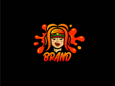 Burger Girl Logo branding design illustration logo vector