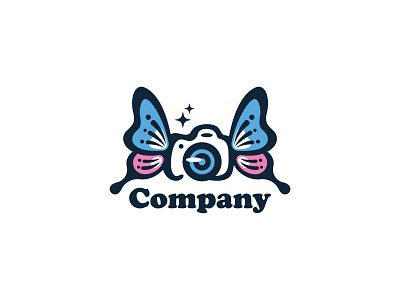 Butterfly Camera Logo art brand design illustration logo photo photography