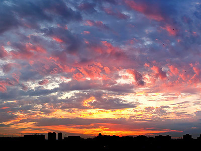 Fire Sunset panorama photo sunset