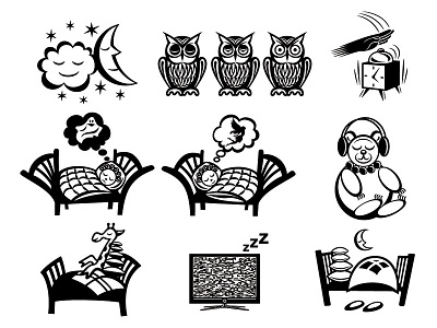 Sleep icons set icons set sleep