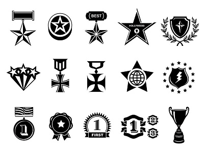 Awards icons set