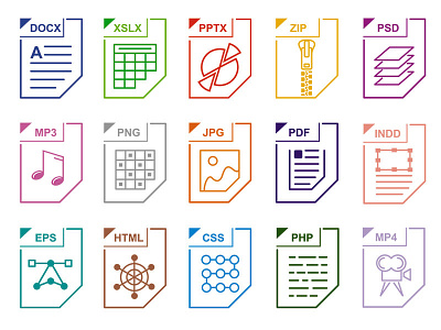File type extension Icons set