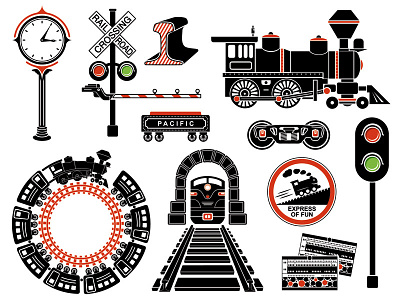 Railroad Items Set items railroad set