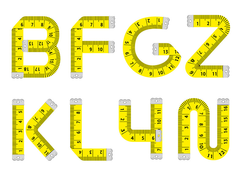 Free Vector  Alphabet from yellow measure tape