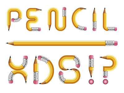 Pencil Font Set