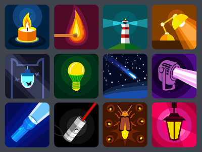 Light Sources Icons Set