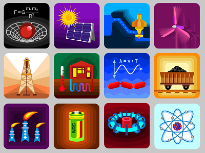 Energy Sources Icons Set energy icons set sources