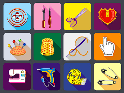 Tailor Tools Icons Set icons set tailor tools