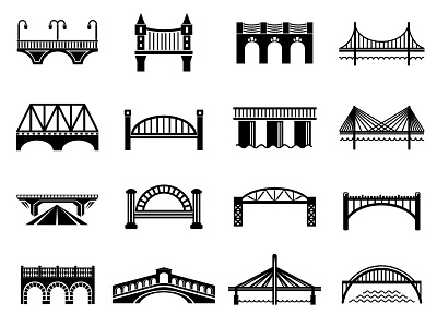 Bridge Icons Set bridge icon set