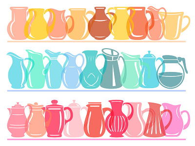 Jug colorful shelf colorful jug shelf