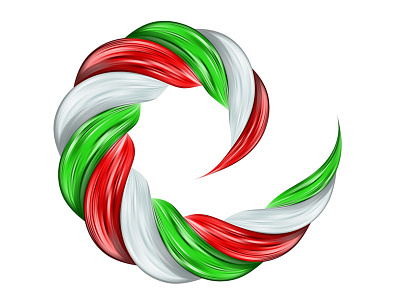 Italy flag swirl realistic color curl flag flow italy realistic spiral swirl