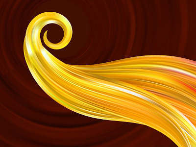 Flow Brushstroke Gold Spiral