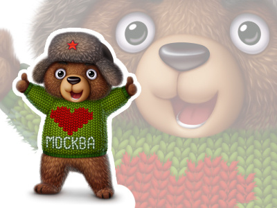 Bear loves Moscow (gift for vk.com)