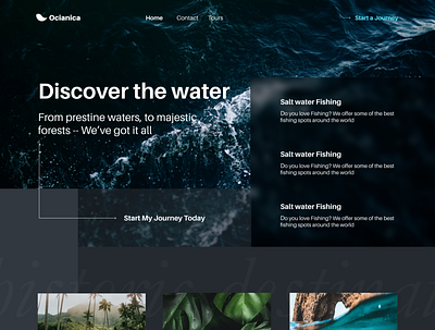 Ocianica (virtual tourism website) design figma landing page ui ui design uiux uiux design user interface ux ux ui web design web page
