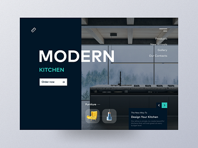 Furniture Shop Landing Page 3d branding design figma graphic design interior kitchen social web design