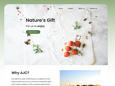 Spice manufacturer company Landing page branding figma landing page logo marketplace nature spice ui web design