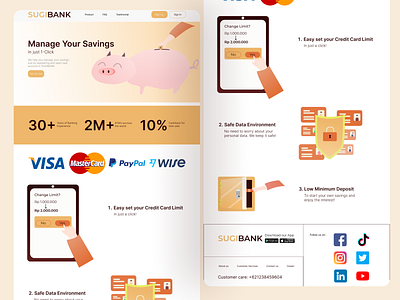 SugiBank - Bank website Landing page bank branding business design figma finance illustration landing page logo ui vector web design