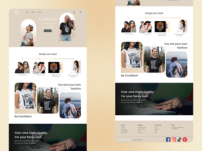 Custom fashion landing page website branding business clothes clothing industry fashion figma landing page logo ui web design