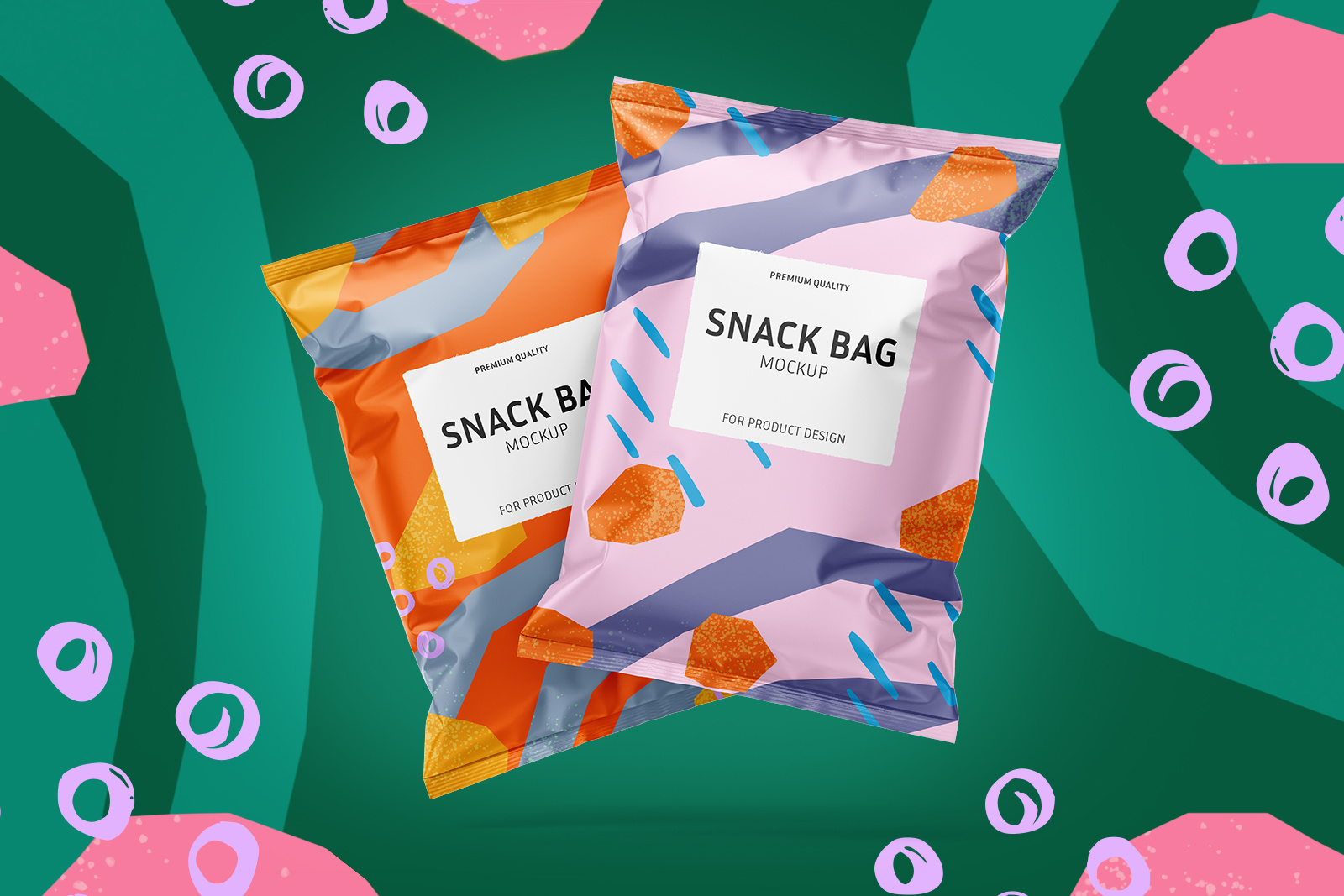 Snack bag mockup set by Oleksandra Yagello on Dribbble