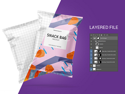 Snack bag mockup set by Oleksandra Yagello on Dribbble